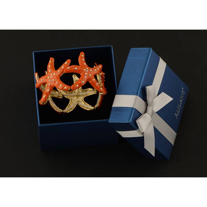 AK Brand - Wholesale Cuff bracelet - Sparkly Aurora Borealis Starfish Bangle Cuff16