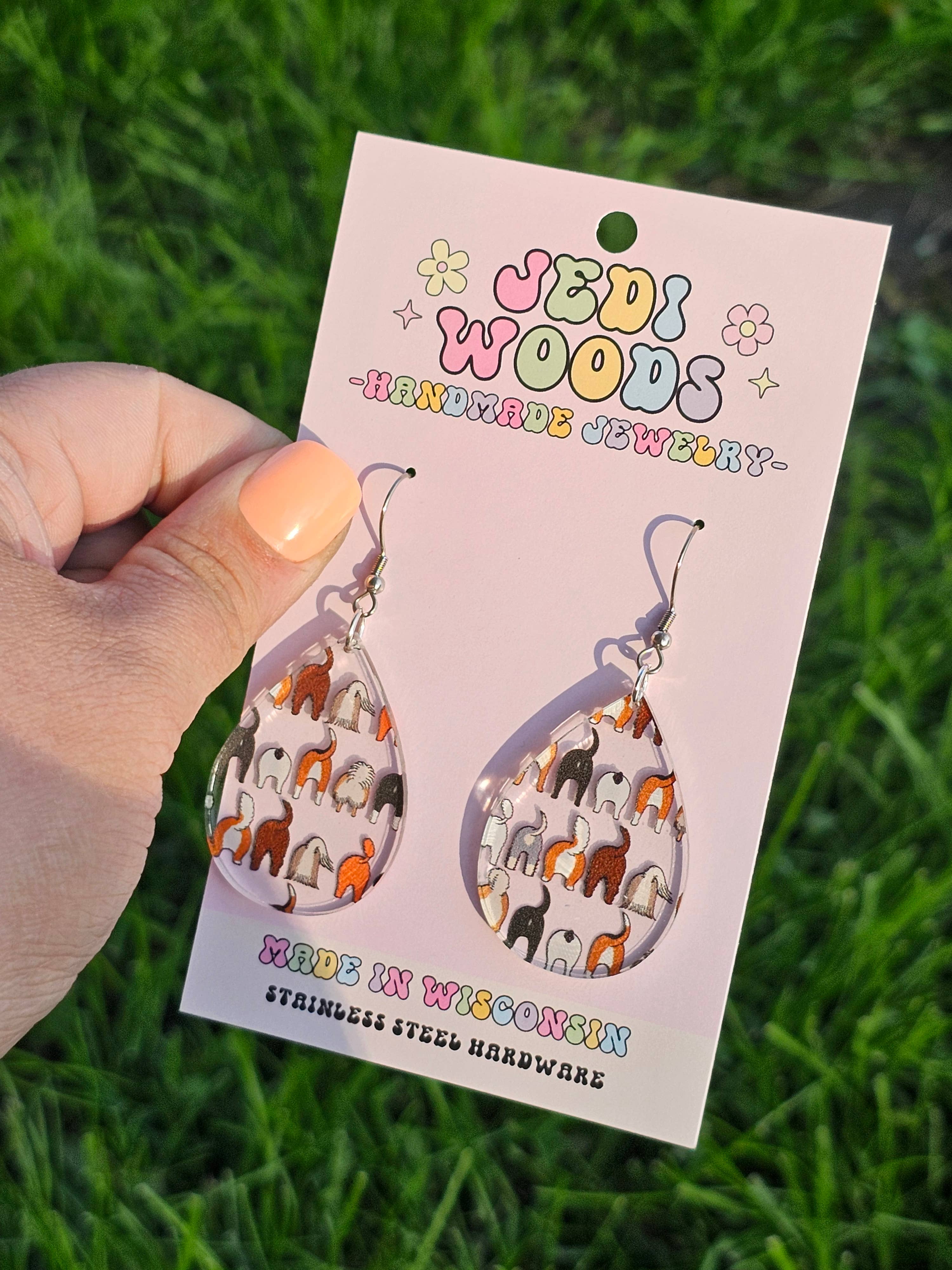 Jedi Woods LLC - Wholesale Dangle Earrings - Dog Butt Earring Dangles4