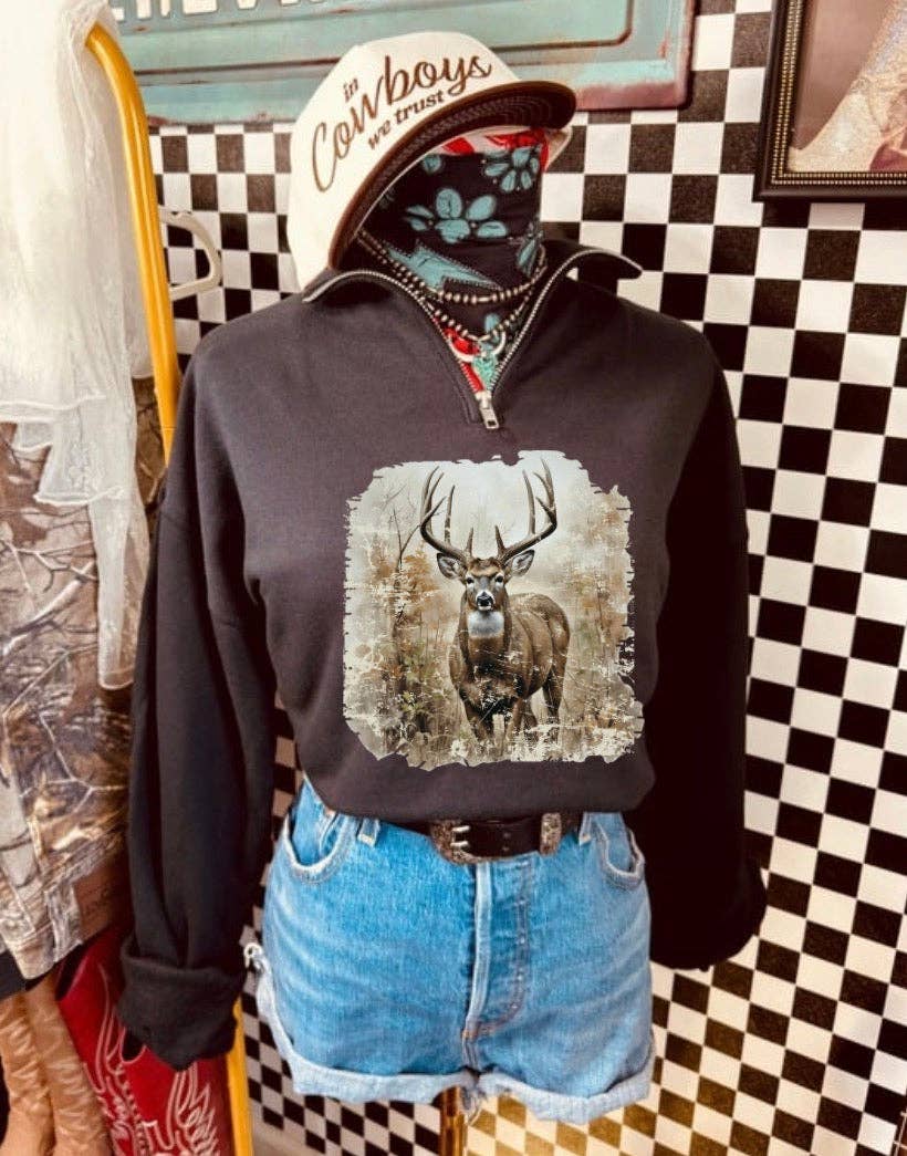 Sugar & Velvet Collective Wholesale - Vente Sweat-shirt à imprimés – femme - Quart de Zip Big Bucks0