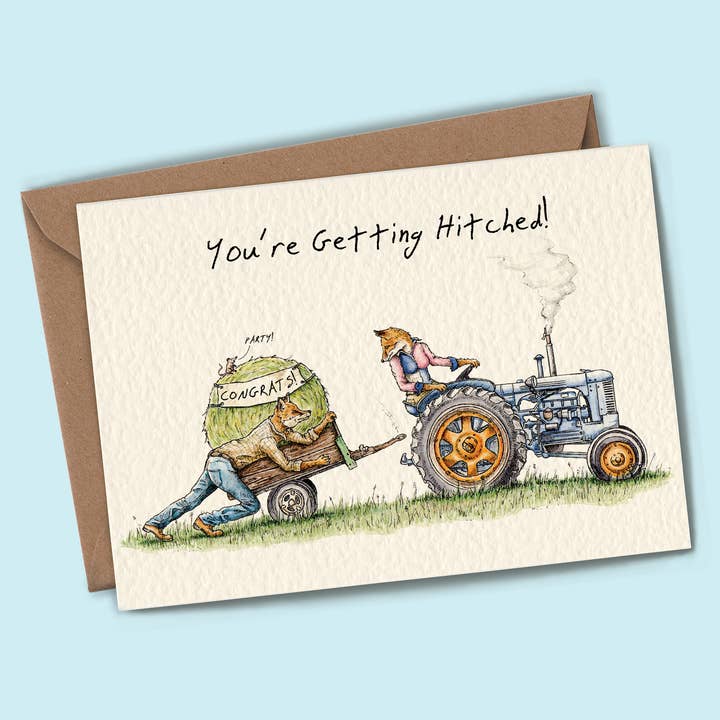 Hitched Card krijgen - Trouwkaart - Verlovingskaart voor wholesale door Bewilderbeest