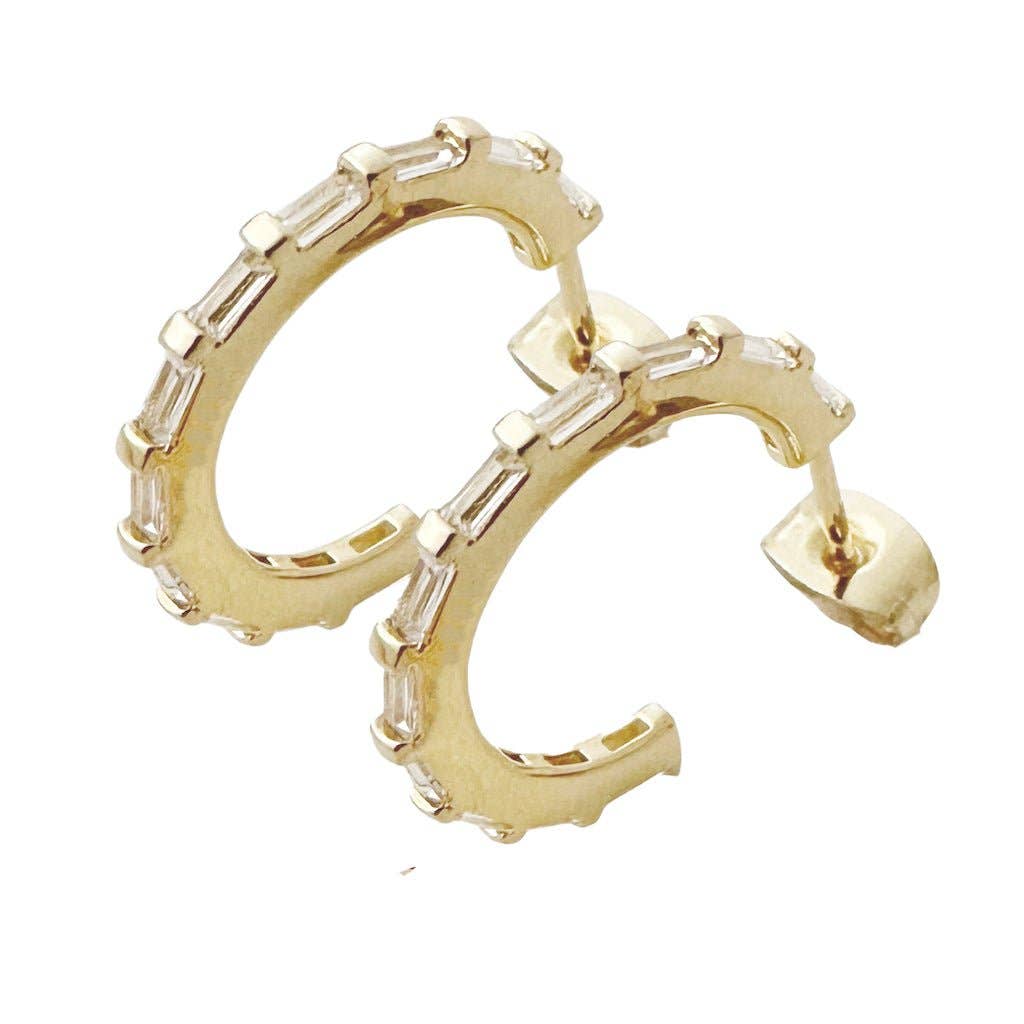 Honeycat Jewelry - Wholesale Hoop Earrings - Crystal Baguette Hoops14