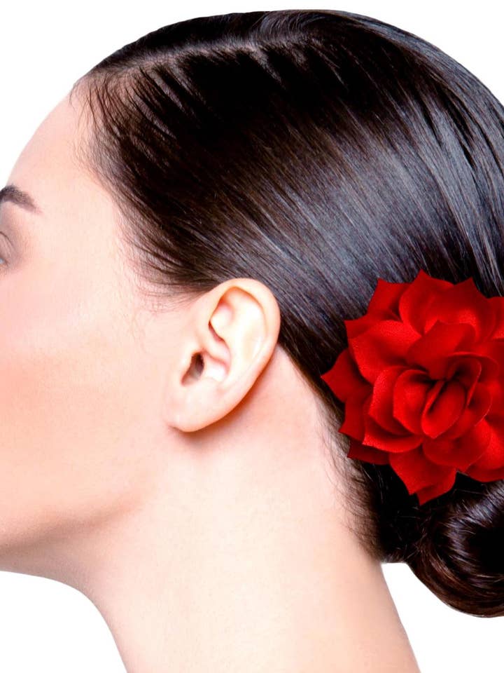 Tropical Hair Fabric Flower for Special Occassion for wholesale by Funny Girl Designs