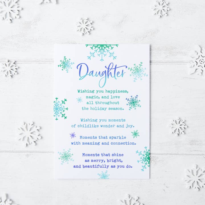 Weihnachtskarte „Daughter Wishes“ für den Großhandel von Card & Story