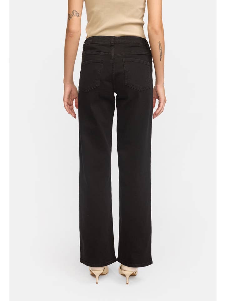 Soft Rebels - Wholesale Jeans - Women's - SRWilla Midwaist Wide Jeans - Black2