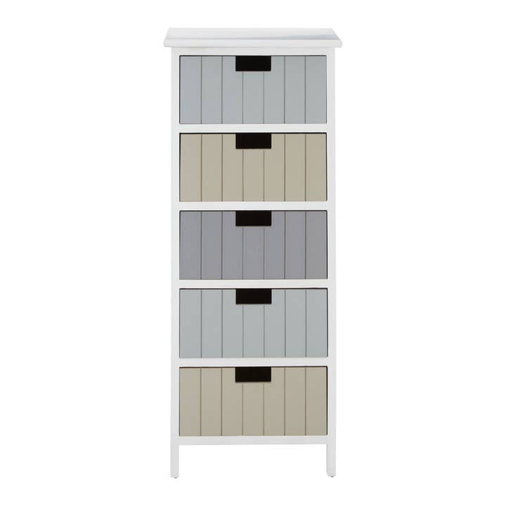 New England White 5 Drawers Chest for wholesale by Interiors by Premier