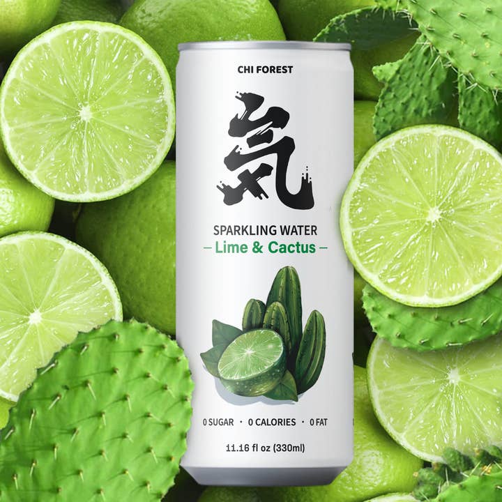 Chi Forest Sparkling Water 11oz 24-can Lime & Cactus for wholesale by Chi Forest