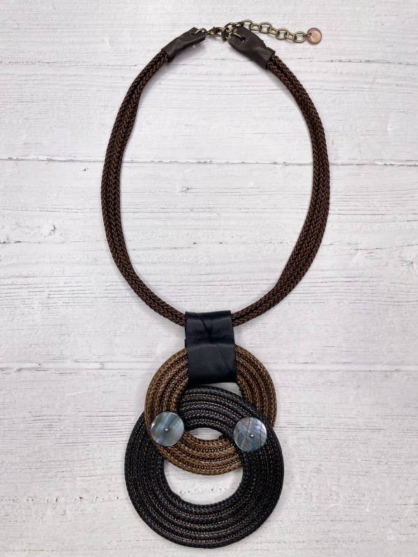 Alisha.D Brown & Charcoal Choker Necklace for wholesale by LIOR / ALISHA D