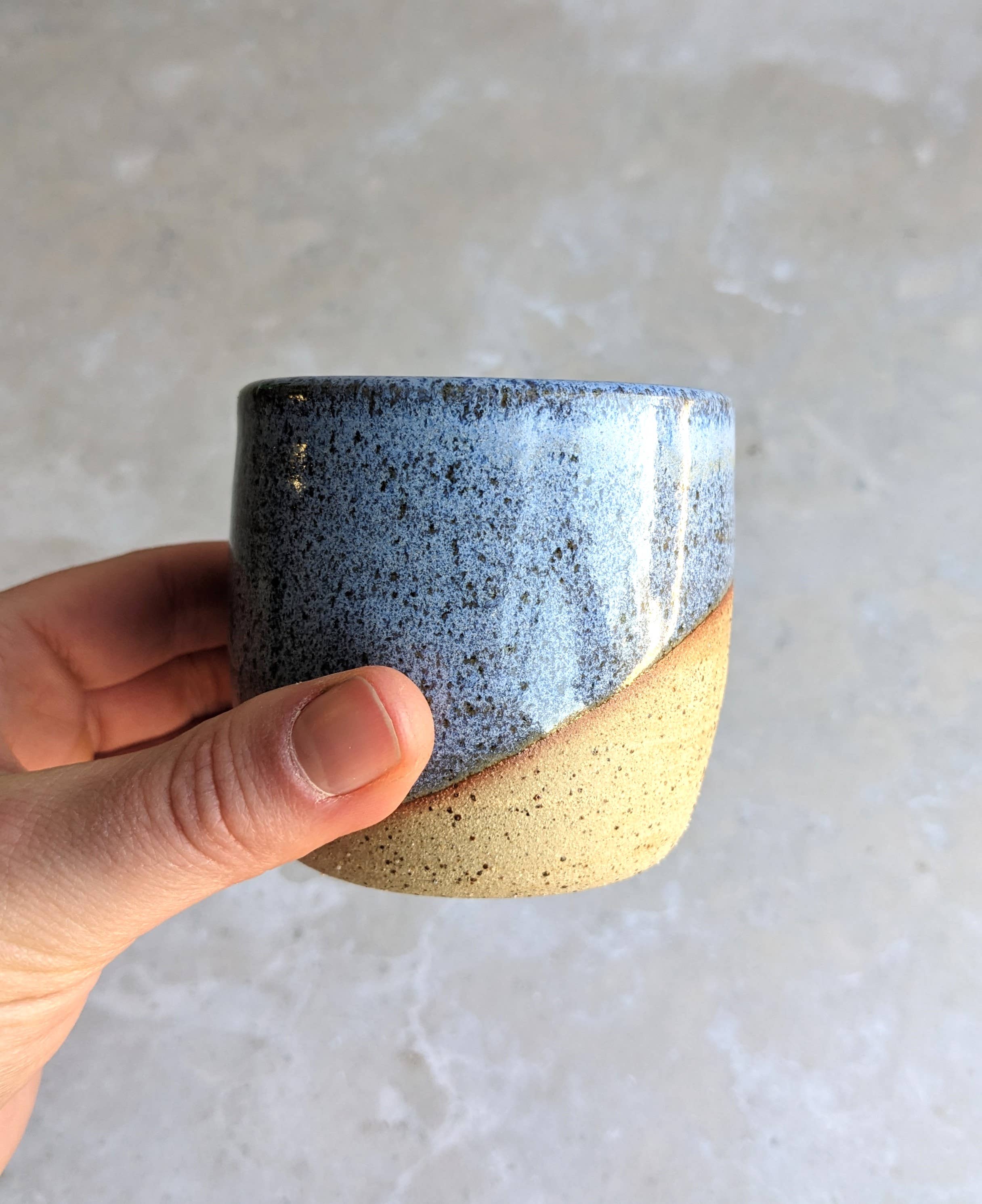 Jess McCormick Pottery – wholesale Coffee mug – FJORD double espresso cup 125ml, Handmade 4 oz ceramic mug2