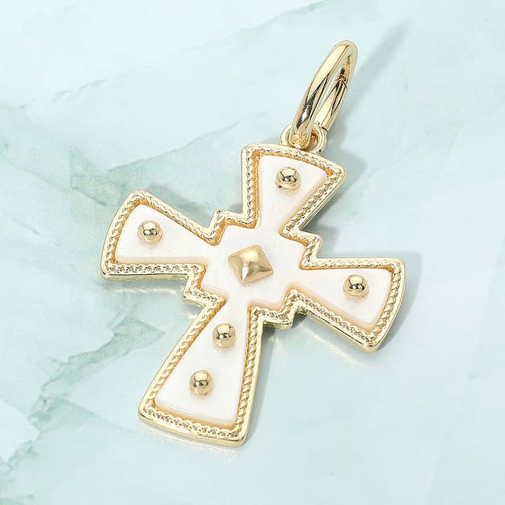 Pingente Decorativo de Cruz em Madrepérola por atacado de Sensibling Corp.