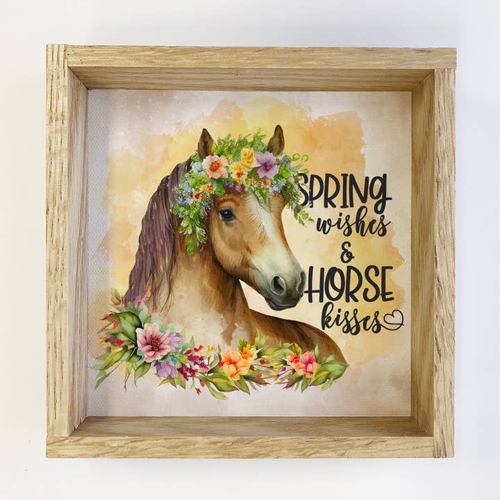Spring Wishes Horse Kisses -  Cute Horse Wall Art - Spring for wholesale by Hangout Home