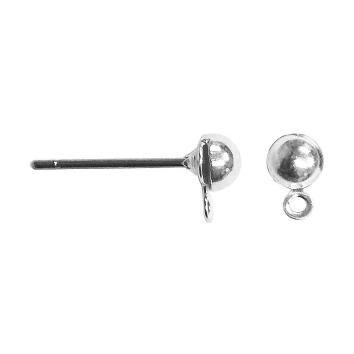 FSF-223 Silver Overlay Ball Stud Earwire Wholesale – Handcrafted Jewelry Component from India for wholesale by Bali Designs