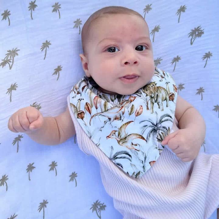 Cuddle Bug & Co – Engroshandel Hagesmæk - Baby – Mini & Me Vandtæt Dribble-hagesmæk Jurassic1