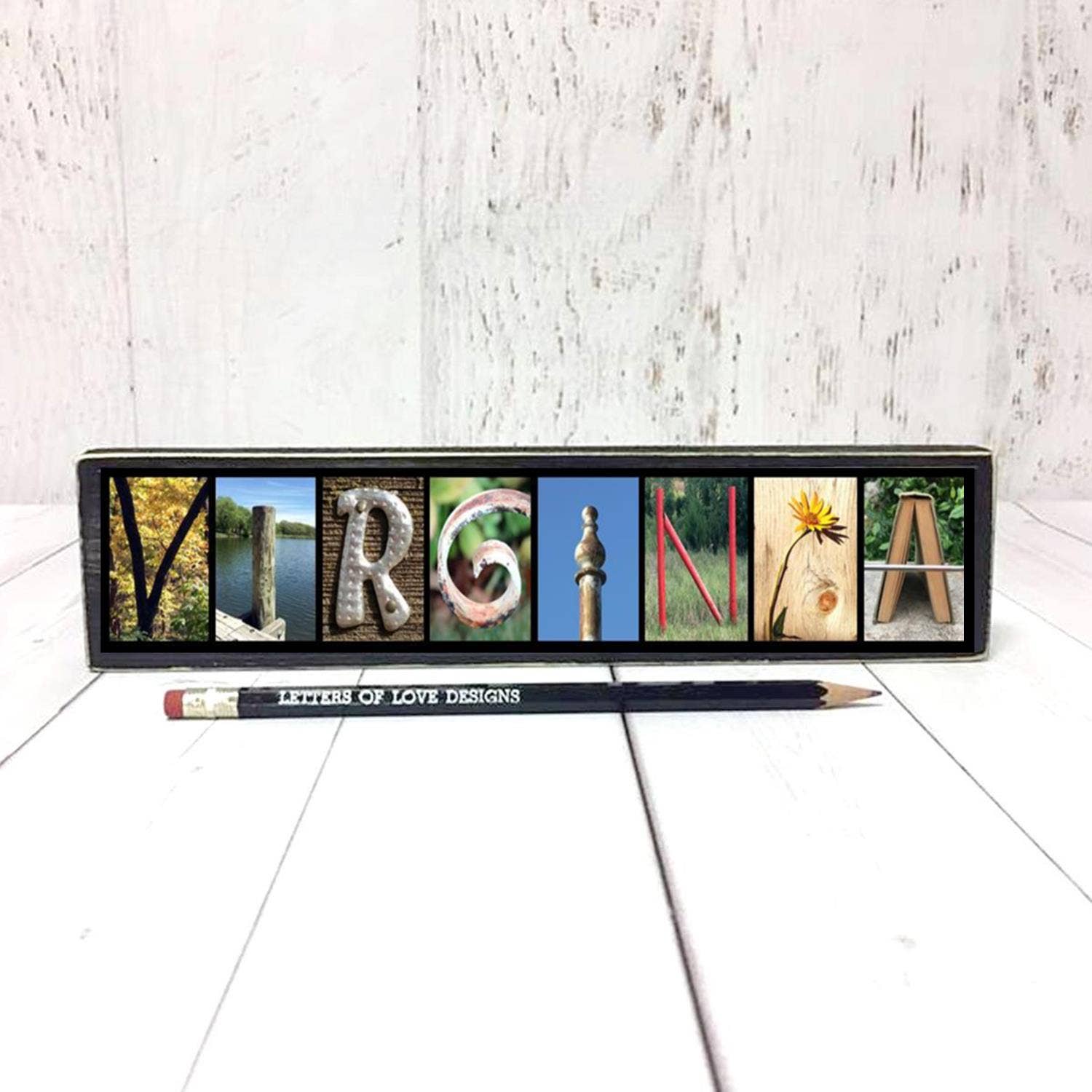 Letters Of Love Designs - Wholesale Sign - Virginia Gifts, Virginia Sign, Virginia Art, State Name Sign1