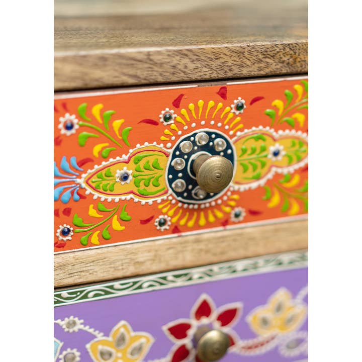 Namaste - Wholesale Cabinet - Sankalaka Hand Painted 9 Drawer Cabinet / Chest1