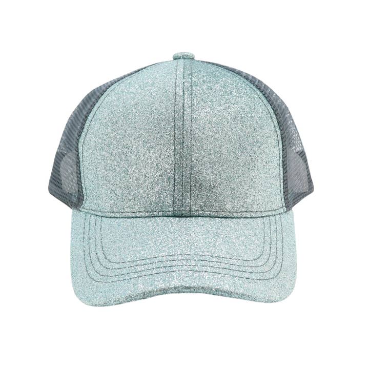 C.C Beanie - Wholesale Baseball Cap - Kids - Kids Glitter High Ponytail CC Ball Cap KIDSBT64