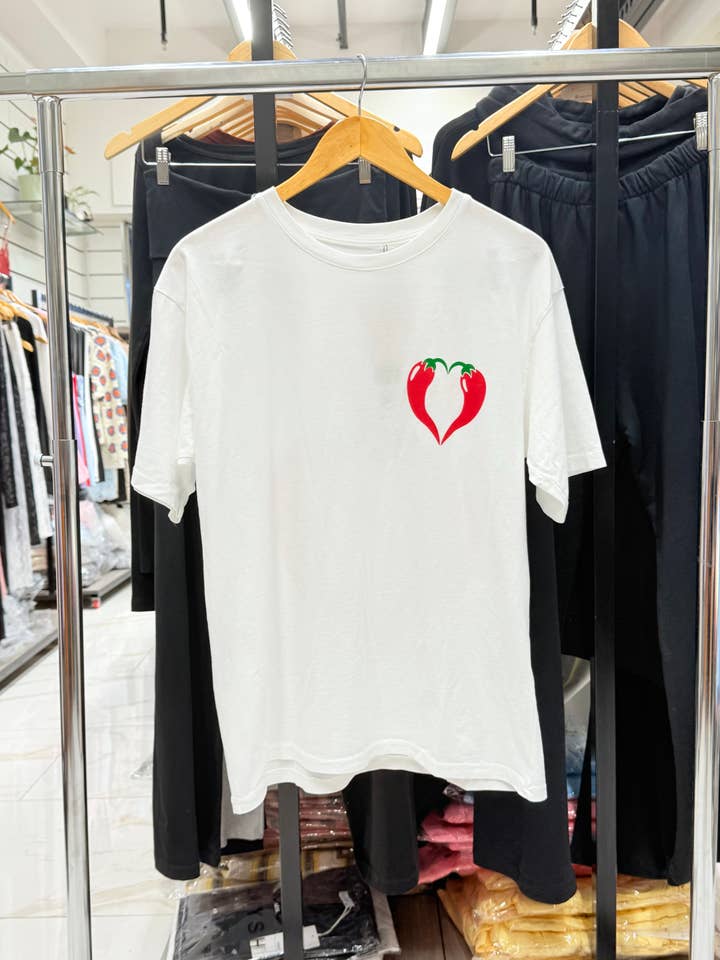 Chilli Girl Collection - Wholesale Screen Printed T-Shirt - Women's - Round neck cotton t-shirt with spicy love printÂ