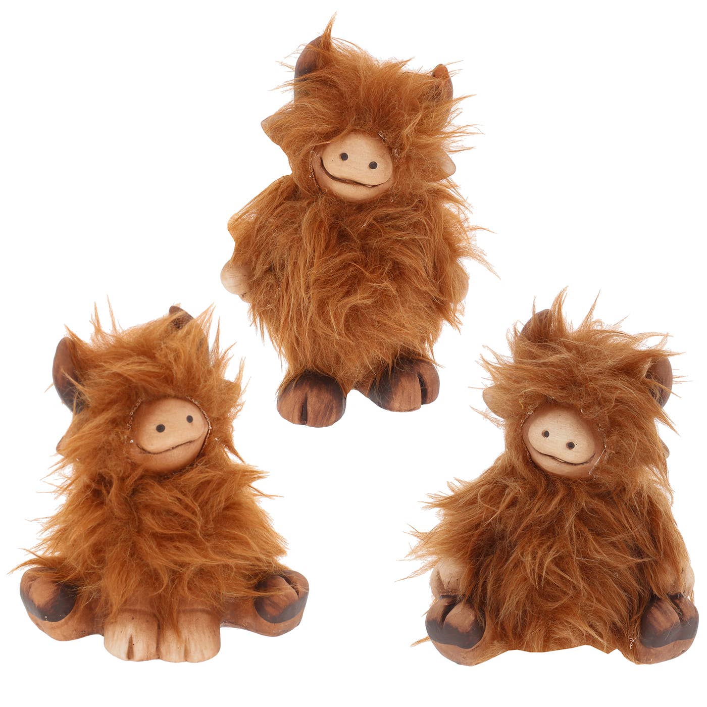 Joe Davies - Wholesale Decorative Figurine - Fluffy Highland Coo Posing Small0