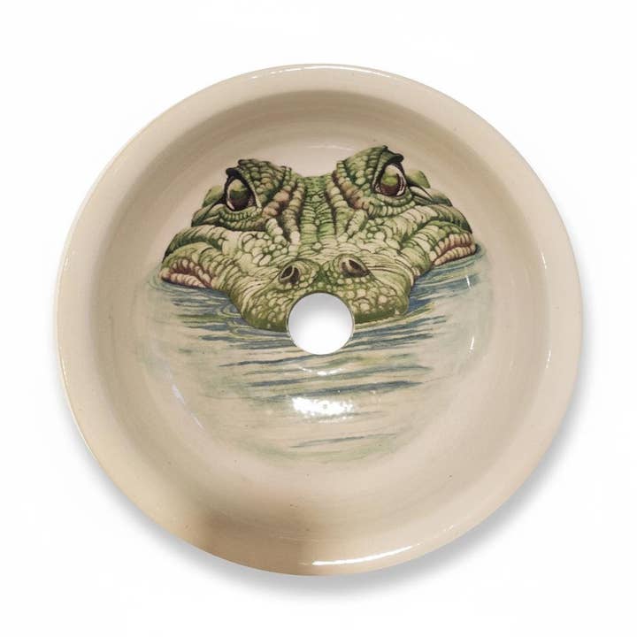 Lavabo de cerámica pintado a mano con forma de cocodrilo para venta al por mayor de ALFIQ Copper