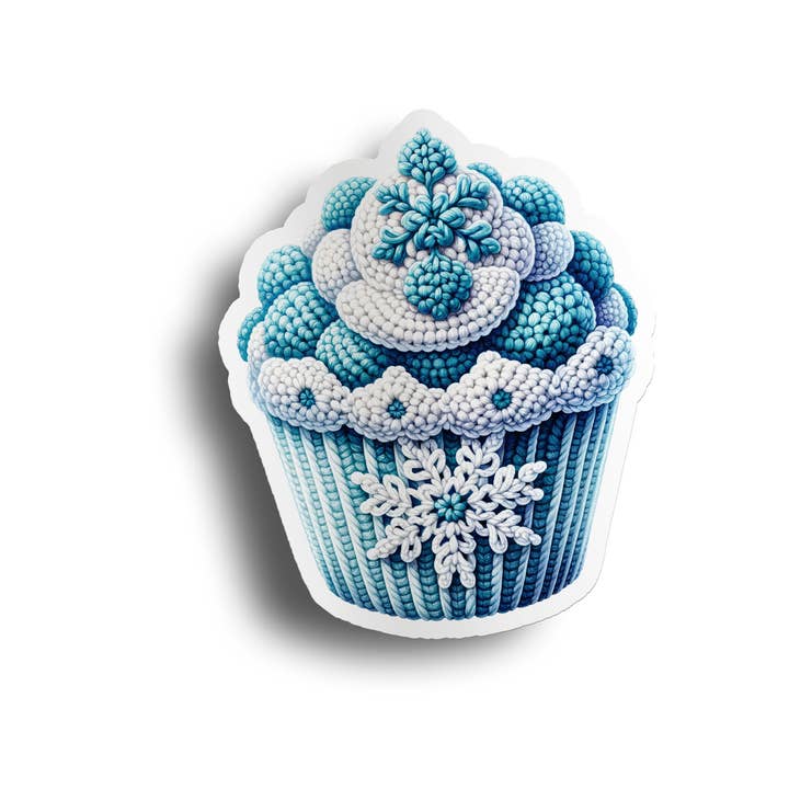 PiggyPrintStickers - Vente Autocollant - Autocollant de vacances | Friandise flocon de neige tricotée | Autocollant en vinyle1