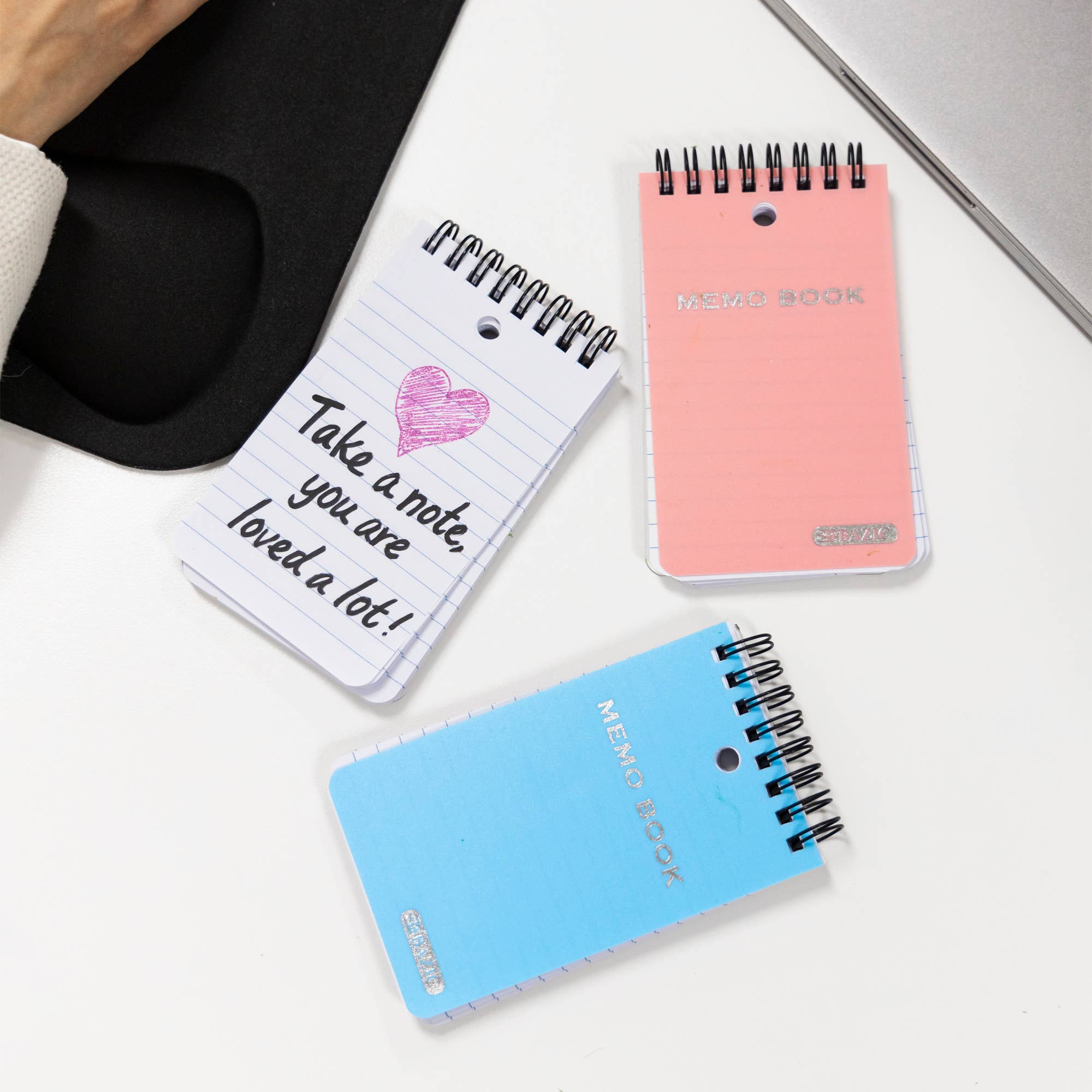 BAZIC Products - Wholesale Notepad - Memo Books Poly Cover Top Bound Spiral 3" X 5" 100 Ct.4