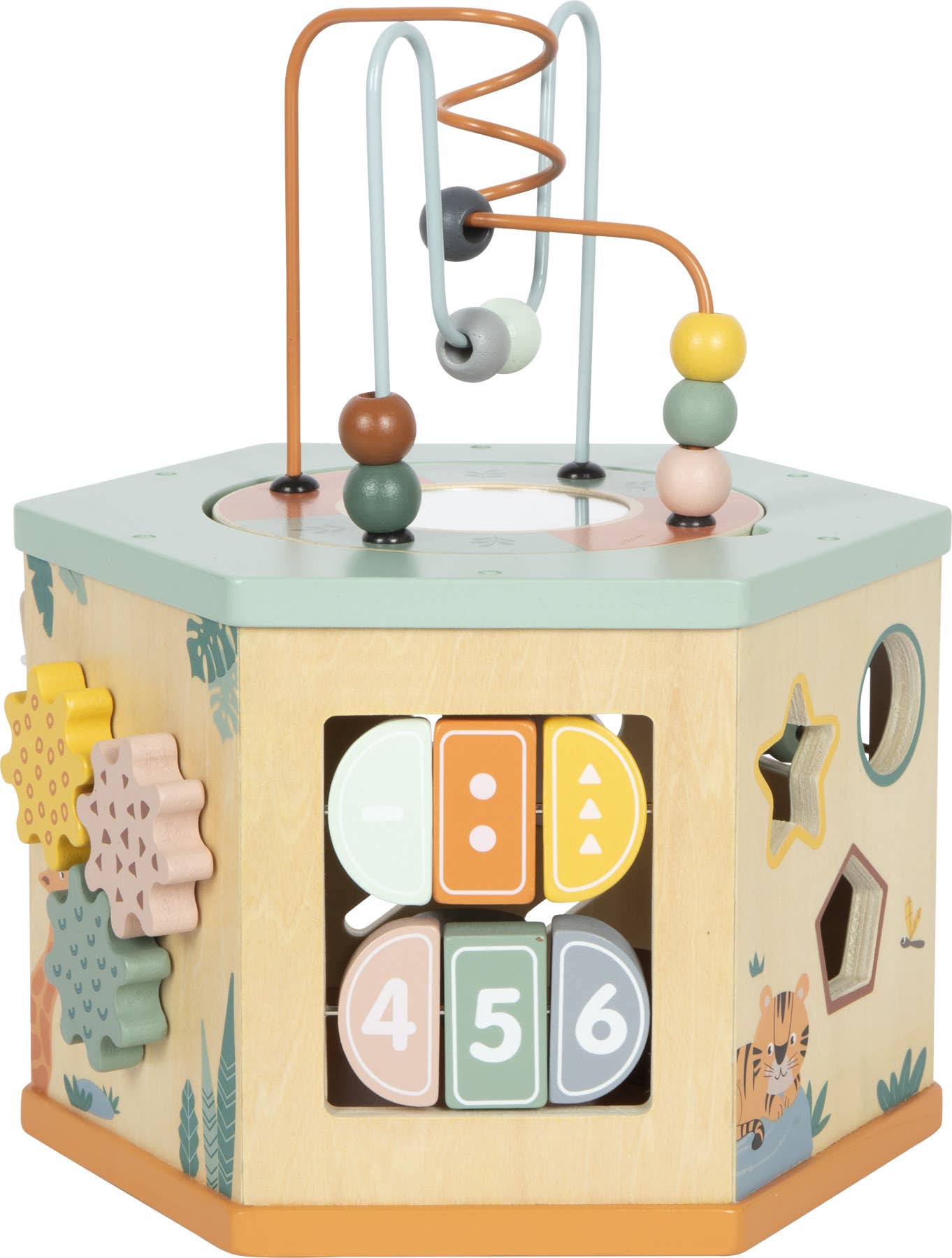 small foot - Wholesale Wood Toy - Kids - 7 Sided Motor Skills Cube “Safari” | Motor Skills | Wooden Toys6