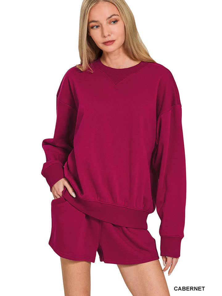42POPS – wholesale Lounge set – Women's – .0806 Fleece Long Sleeve Sweatshirts & Shorts Set SI-284205