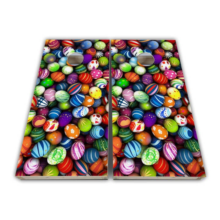 Bright Easter Eggs Cornhole Wraps — Cornhole Wraps — Cornhole Skins — Vinylfolie — laminiertes Set für den Großhandel von Cornhole Stop, LLC
