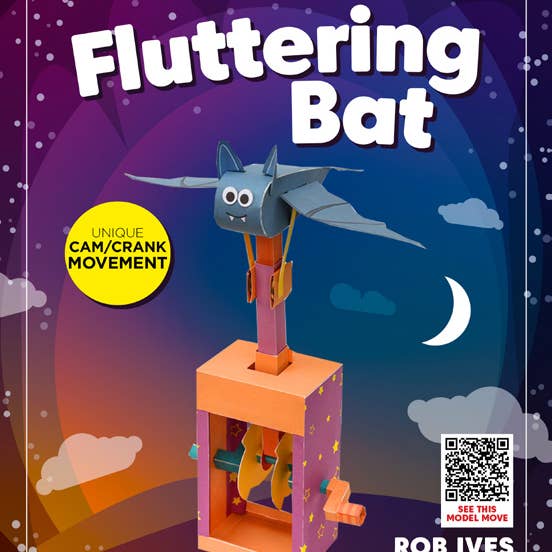 Go on make me – wholesale DIY craft kit – Child – Fluttering Bat - Rob Ives Paper Animation Kits