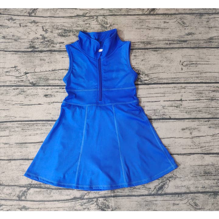 Aier Wholesale - Wholesale Athletic Dress - Kids - Baby Girls Royal Blue Athletic Active Wear Knee Length Dresses