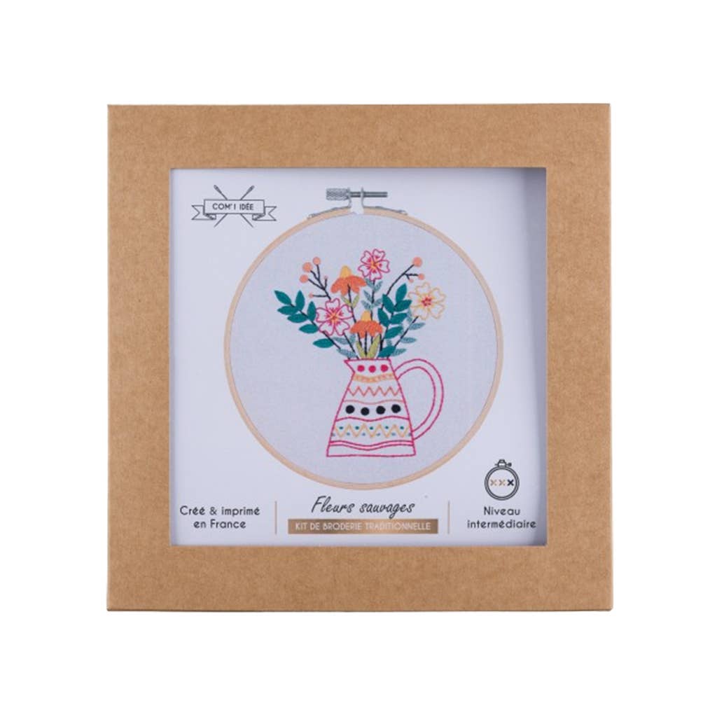 Com'1 Idée - Wholesale Embroidery/Cross Stitch Supplies - Embroidery kit | Wildflowers