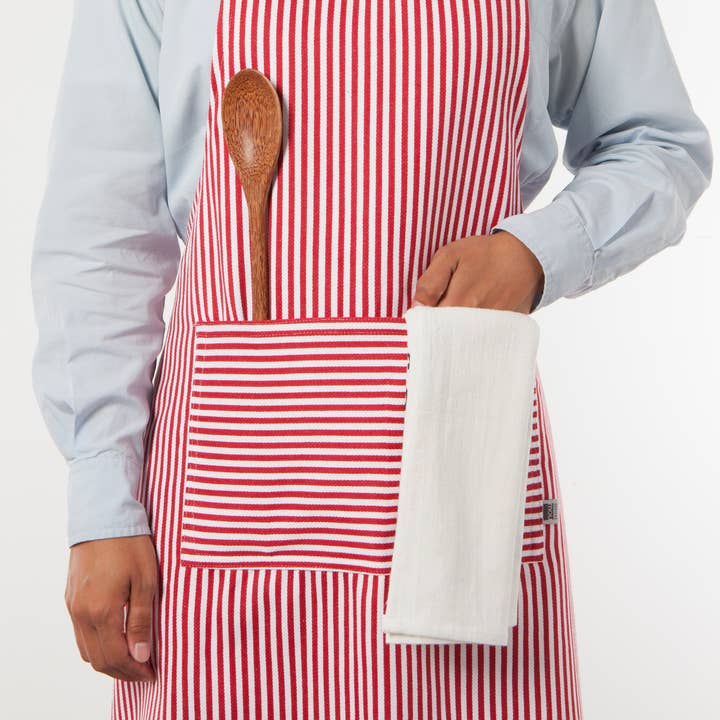 Now Designs by Danica - Wholesale Apron - Narrow Red Stripe Chef Apron1