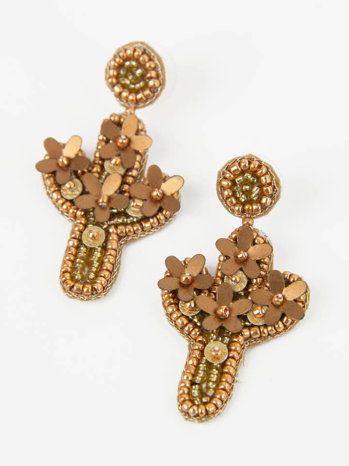 PEQUEÑAS GOTAS DE CACTUS DORADAS CON CUENTAS para venta al por mayor de My Doris