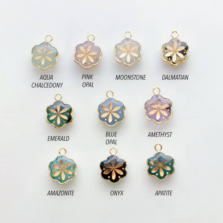 Jill Makes - Wholesale Pendant/Charm Necklace - Camille - Gemstone Flower Pendant Necklace