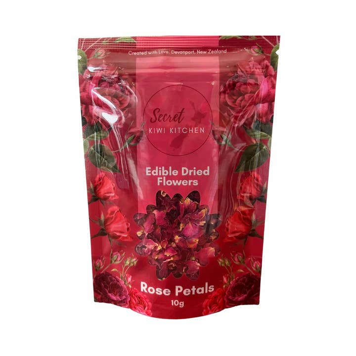 Secret kiwi kitchen - Wholesale Dried/Dehydrated Vegetables - Edible Dried Flowers - Red Rose Petals, Case x 10 units