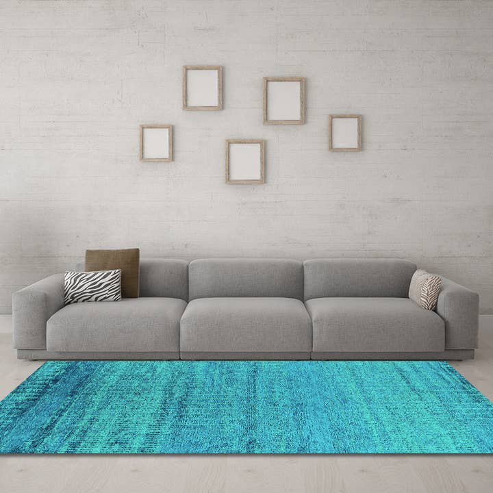 Tapis industriels de couleur turquoise orientale lavables en machine pour la vente par Ahgly