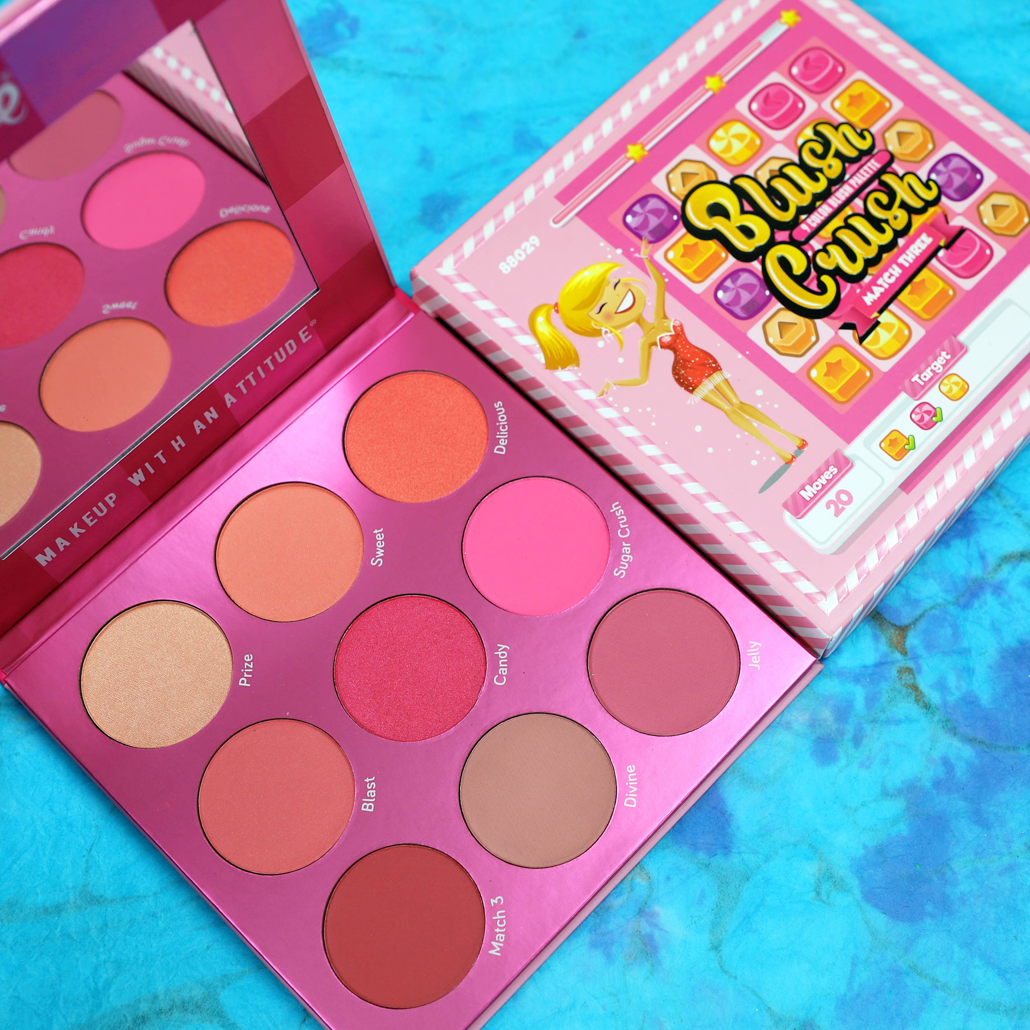 Rude Cosmetics - Vente Blush/fards à joues - Blush Crush 9 couleurs Blush Palette - Match Three3