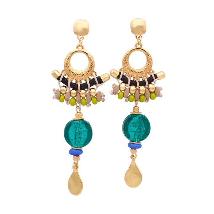 CASANARE kleurrijke oorbellen in Frida Kahlo-stijl (ZWART) voor wholesale door Araracuara