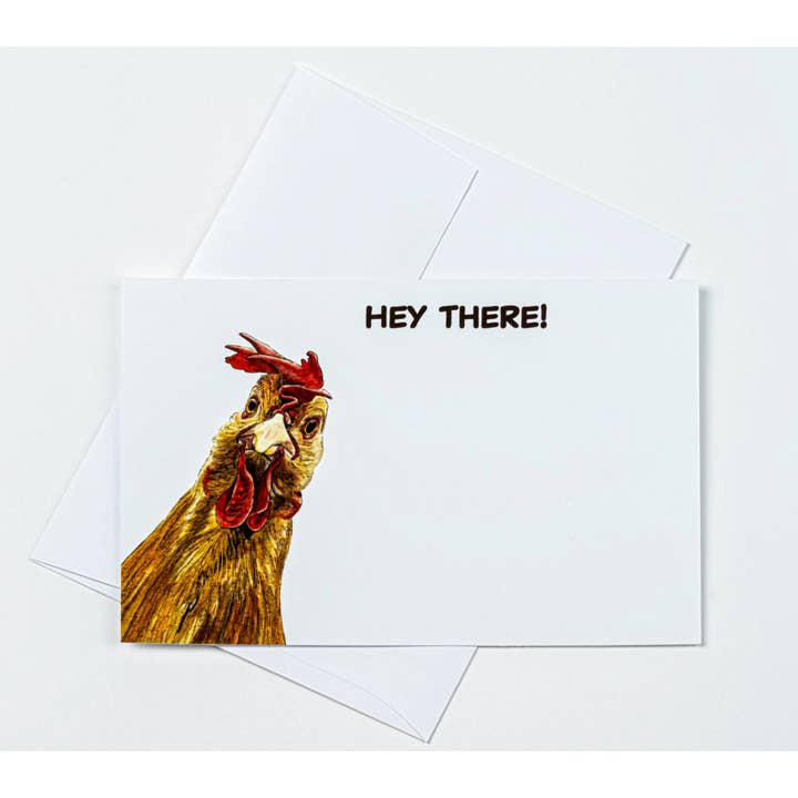 Flat Note Set w/ Chicken Artwork | 8 Cards & Envelopes for wholesale by Forever Caroline LLC
