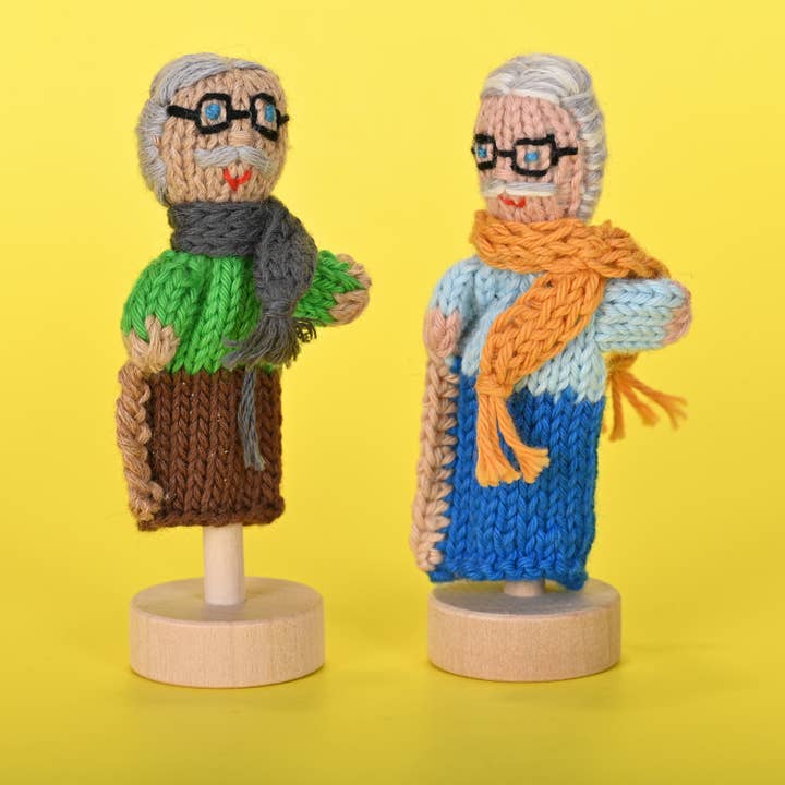 Grandpa - Marionetta da dito in cotone biologico - Giocattolo naturale per la vendita all'ingrosso da parte di Lucuma Designs