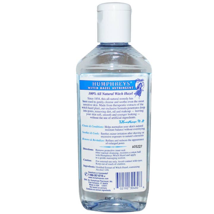 KT Supply - Wholesale Facial Toner - Humphrey's Witch Hazel Astringent, 8 Oz.1