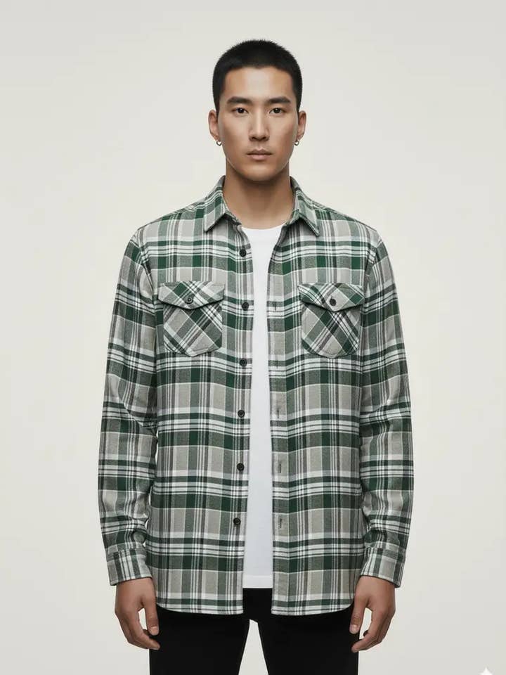 Flannel Long Sleeve Buffalo Plaid Shirt (Copy) for wholesale by Hawk's Bay