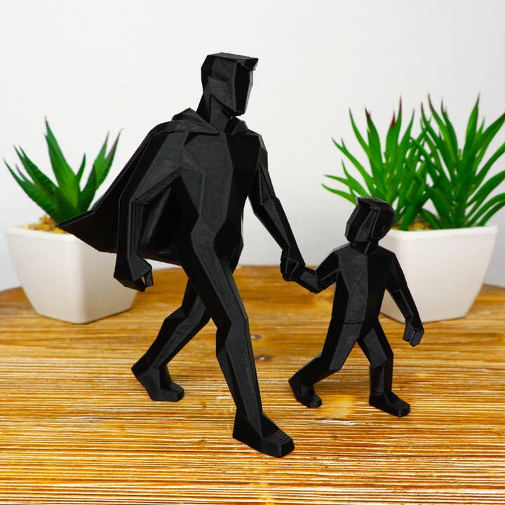 Superfar og barn skulptur, heltefar figur gave for engroshandel hos Herbs&Belles