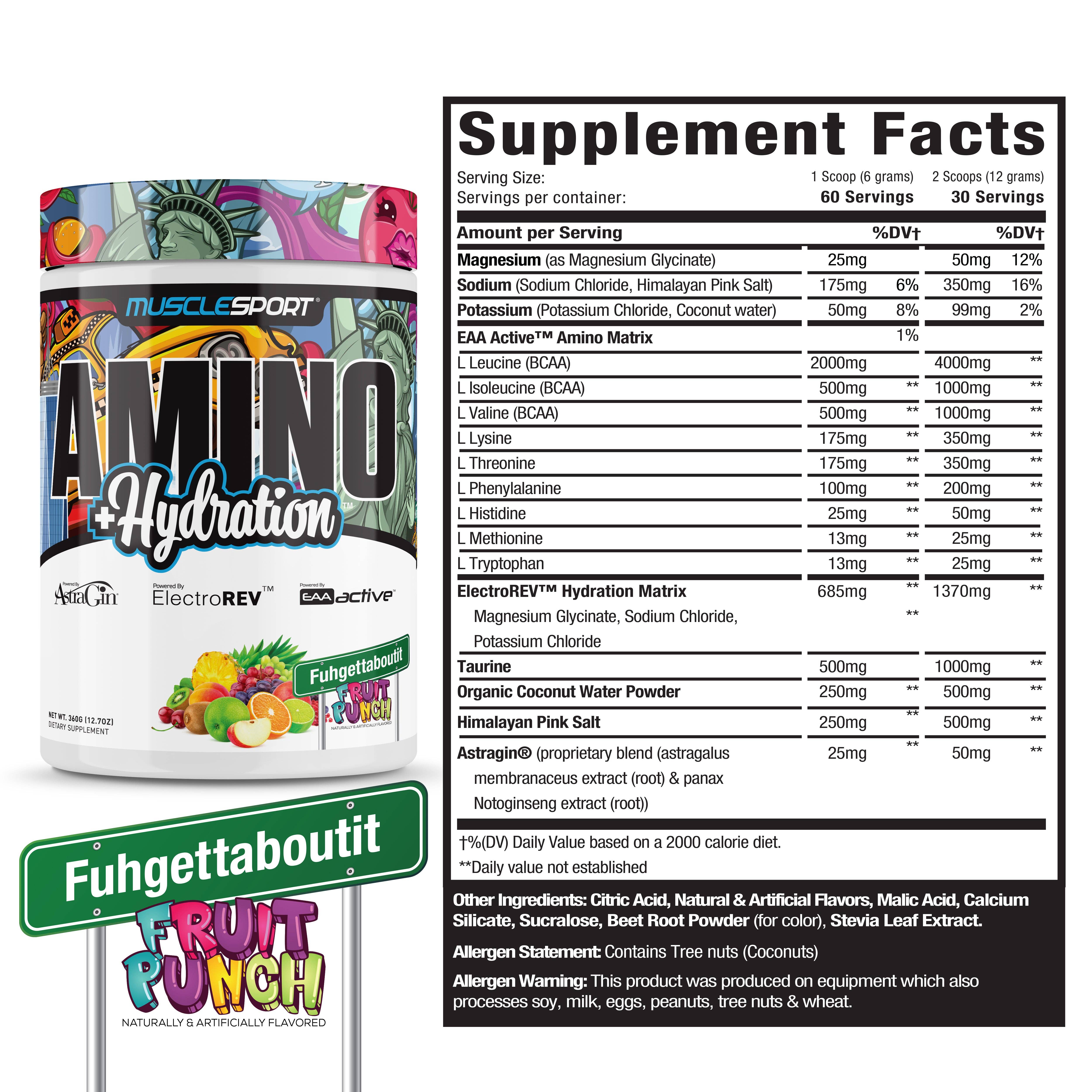 MuscleSport - Wholesale Oral Supplement/Vitamin - Amino + Hydration™ 360 Grams9
