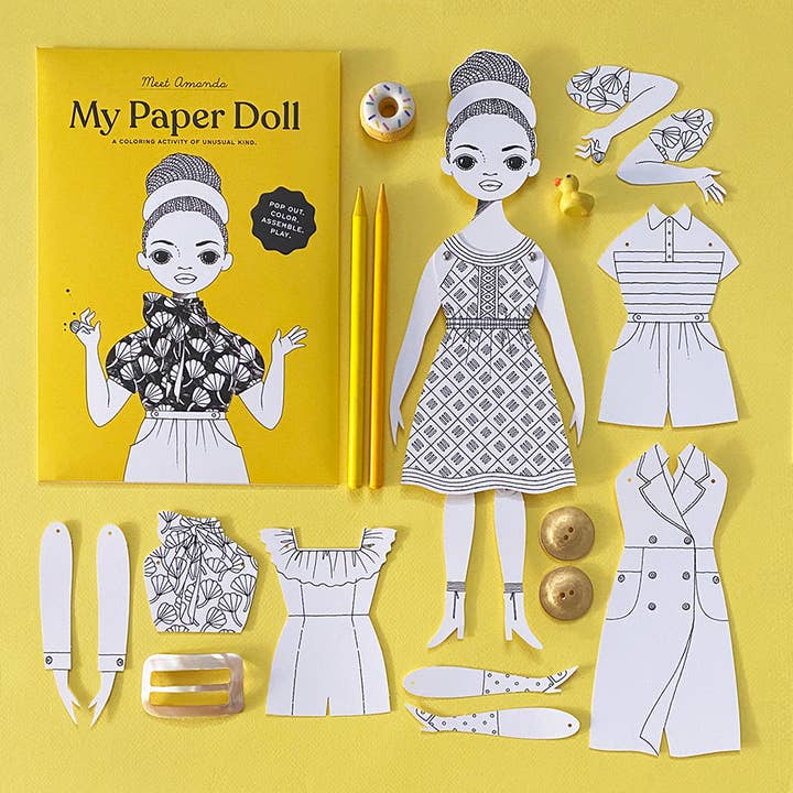 Of Unusual Kind - Wholesale DIY Craft Kit - Kids - AMANDA COLORING PAPER DOLL KIT2