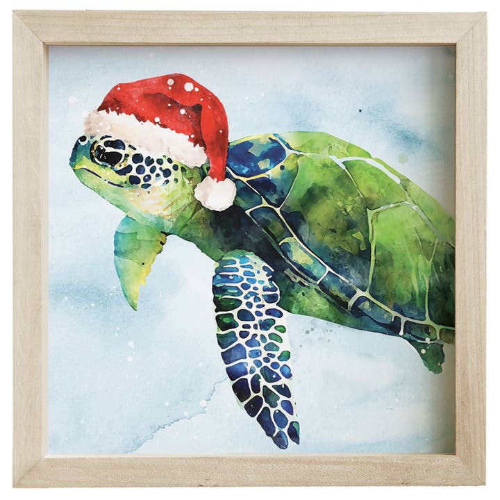 Santa Hat Turtle - Rustic Frames for wholesale by Sincere Surroundings