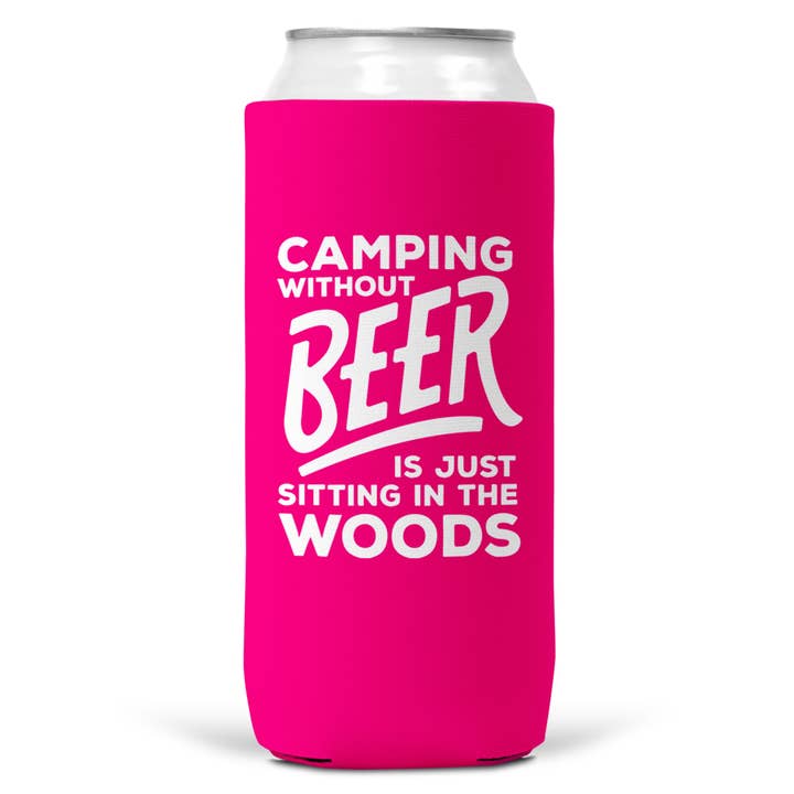 Wi-Wear - Wholesale Drink Huggers & Koozies - Camping Without Beer Is Just Sitting In The Woods SLIM CAN5
