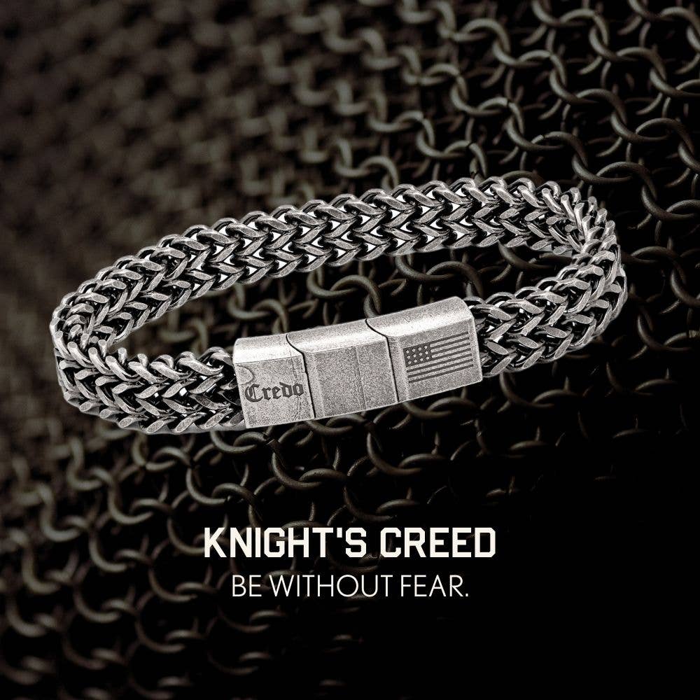 The Hero Company - Vendita all'ingrosso Bracciali a catena e a maglie - Braccialetto The Hero Company- Knight's Creed BELIEVE Credo: aiuta ad abbinare veterani con cani di servizio o da rifugio - Faire12