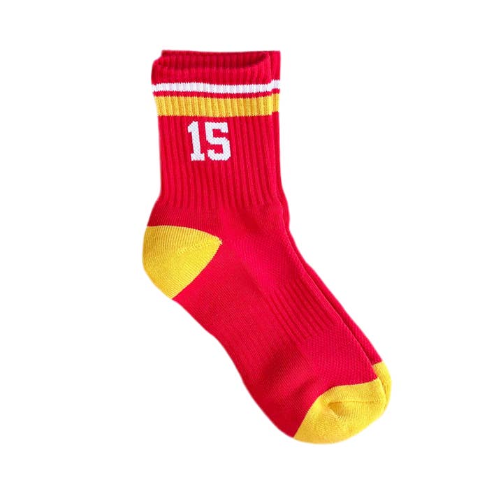 Kansas City Crew Socks - Red with 15 for wholesale by Carly Rae Studio