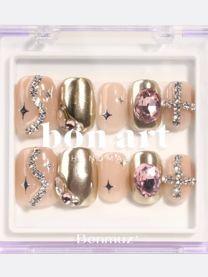 Baroness's Bloom | Ongles en gel fabriqués à la main par des professionnels pour la vente par Bonmuz