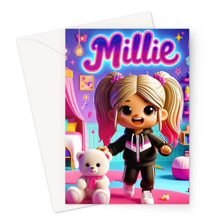 Carte de vœux d'anniversaire rose graffiti pour la vente par D'Sare